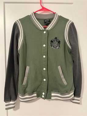 The Wizarding World Of Harry Potter Slytherin Green Varsity Jacket Size Medium